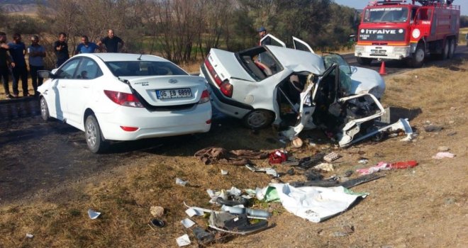 Yozgatta Otomobiller Çarpıştı: 1 Ölü, 7 Yaralı