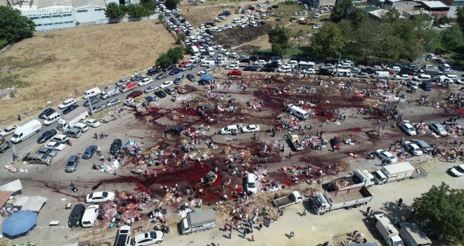 Bursada Kurban Kesim Yerleri Havadan Görüntülendi