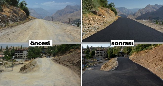 Hakkaride Yollar Asfaltlanıyor