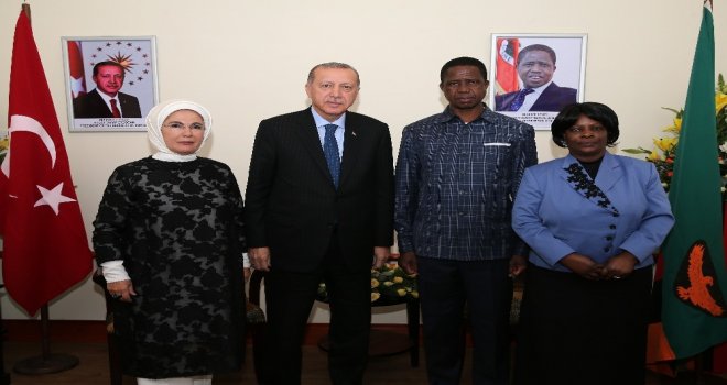 Cumhurbaşkanı Erdoğan, Zambiyalı Mevkidaşı Lungunun Onuruna Verdiği Yemeğe Katıldı