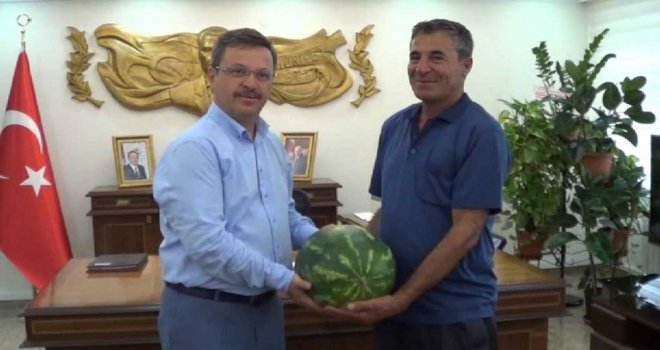 Vali Ünlüye Doğal Karpuz Hediye Etti