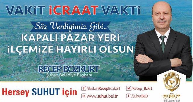 Başkan Bozkurttan Kapalı Pazar Yeri Müjdesi