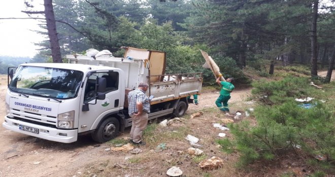 Osmangazi Belediyesinden Dağ Yolunda Temizlik