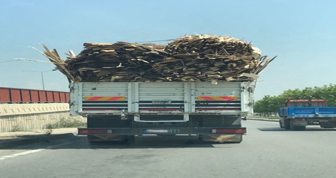 Tahta Yüklü Kamyon İnsanların Canını Hiçe Saydı