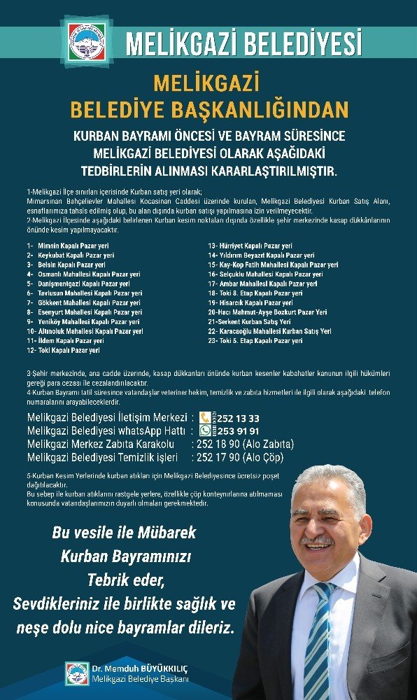 Melikgazi Belediyesi Bayram Tatili Tedbirlerini Aldı