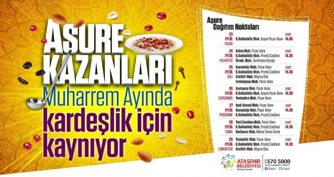 Ataşehirde 7 Gün Aşure Kazanları Kaynayacak