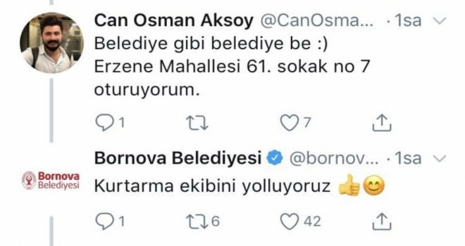 Bornova Belediyesinden Ceket Kurtarma Operasyonu