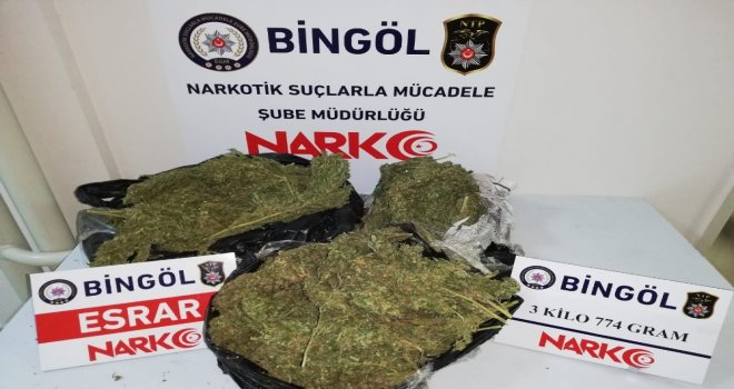 Bingölde 11 Kilo Esrar Ele Geçirildi, 3 Şüpheli Tutuklandı