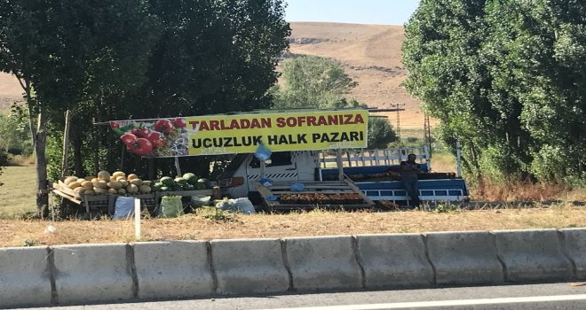 Yol Kenarında Satılan Meyve Ve Sebzelere Yoğun İlgi