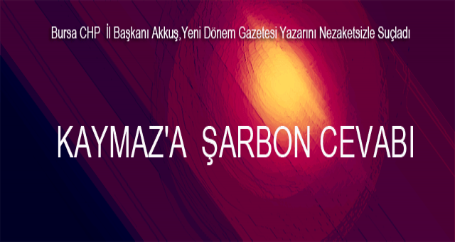 Bursa CHP İl Başkanı Akkuş'tan ,Kayhan Kaymaz'ın yazısına eleştiri.