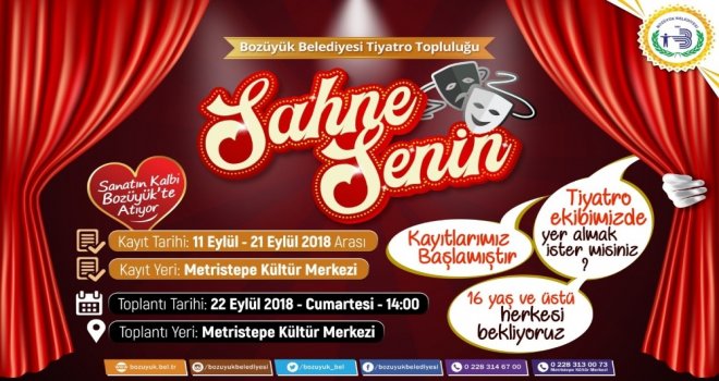 Bozüyük Belediyesi Tiyatro Topluluğu Kayıtları Başlıyor