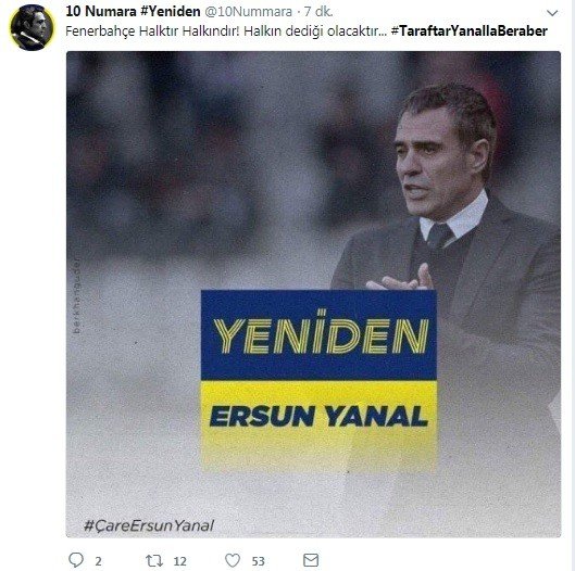 Fenerbahçe Taraftarından Ersun Yanala Destek