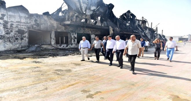 Türel Osbde Yanan Fabrikayı Ziyaret Etti