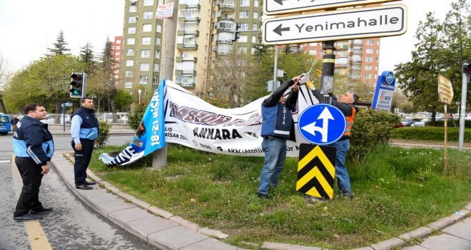 Ankara Zabıtasından Afiş Temizliği…