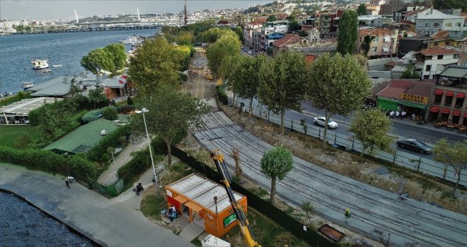 (Özel) Eminönü Alibeyköy Tramvay Hattı İnşaatında  Son Durum Havadan Görüntülendi