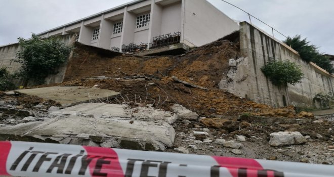 İstinat Duvarı Yıkılan Okulda Eksik Malzeme Kullanılmış