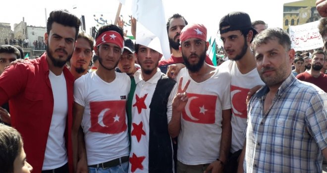 İdlib Halkından Türkiyeye Teşekkür Eylemi