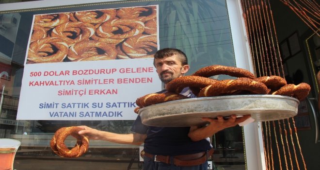 Yardımsever Simitçiden Dolar Kampanyasına Simitli Destek