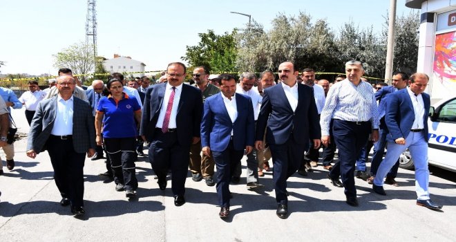 Konya Protokolünden, Yangın Felaketi Yaşayan Mar-San Esnafına Geçmiş Olsun Ziyareti