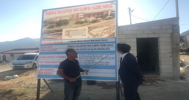 Başkalede Yarı Olimpik Havuzun İnşaat Yapımı Hızla Sürüyor