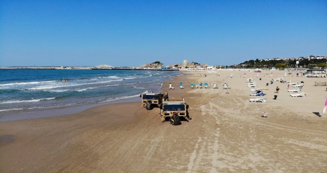 (Özel) Şile Plajındaki Temizlik Çalışmaları Havadan Görüntülendi