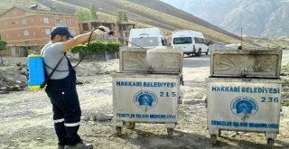 Hakkarideki Çöp Konteynerleri Dezenfekte Edildi
