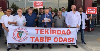 Çorluda Doktorlardan Sağlıkta Şiddet Sona Ersin Eylemi