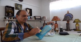 Atık Şişelerden Ürettiği Abajurlar, Ek Gelir Kapısı Oldu
