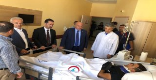 İl Protokolünden Yaralı Kazazedelere Ziyaret
