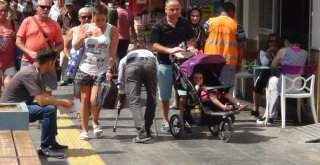 Zabıtayı Gören Engelli Dilenci Kaçarken Arkasından Gazeteciler Bile Yetişemedi