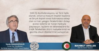 Hak-İşten Yunan İşçi Sendikaları Konfederasyonu Panagoupoulosa Taziye Mesajı